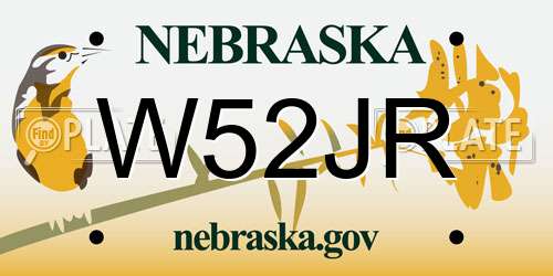 W52JR Nebraska License Plate