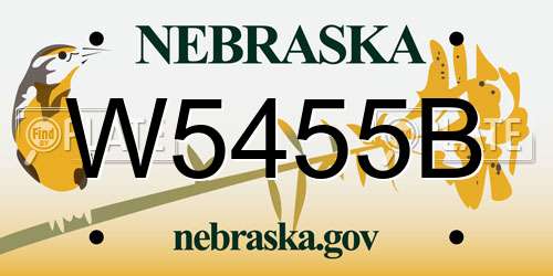 W5455B Nebraska License Plate