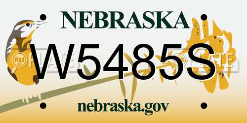 W5485S Nebraska License Plate