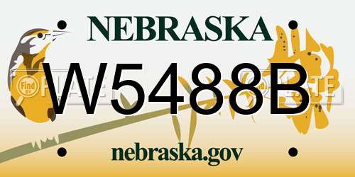 W5488B Nebraska License Plate