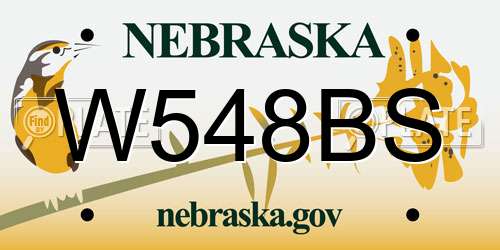 W548BS Nebraska License Plate