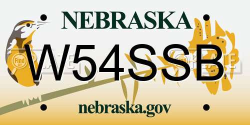 W54SSB Nebraska License Plate