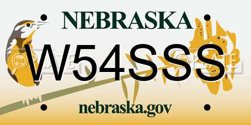 W54SSS Nebraska License Plate