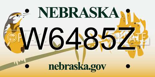 W6485Z Nebraska License Plate