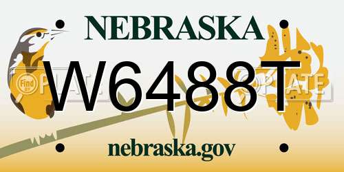 W6488T Nebraska License Plate