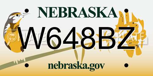 W648BZ Nebraska License Plate