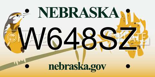 W648SZ Nebraska License Plate