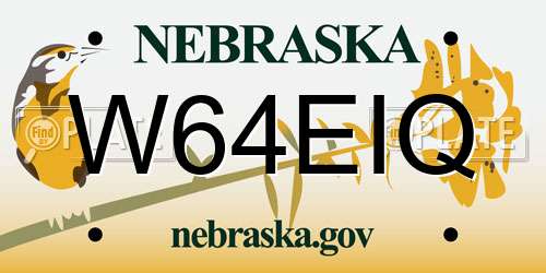 W64EIQ Nebraska License Plate