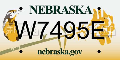 W7495E Nebraska License Plate