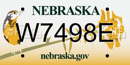 W7498E Nebraska License Plate
