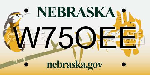 W75OEE Nebraska License Plate