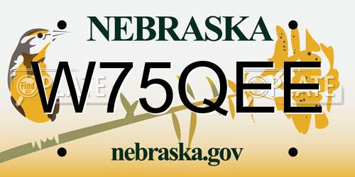 W75QEE Nebraska License Plate