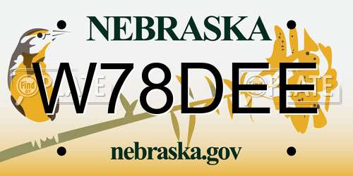 W78DEE Nebraska License Plate