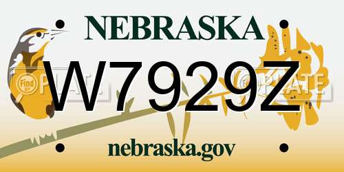 W7929Z Nebraska License Plate