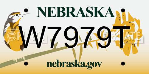 W7979T Nebraska License Plate