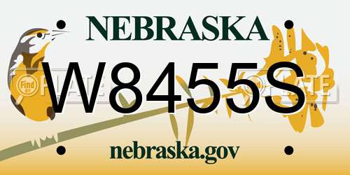 W8455S Nebraska License Plate