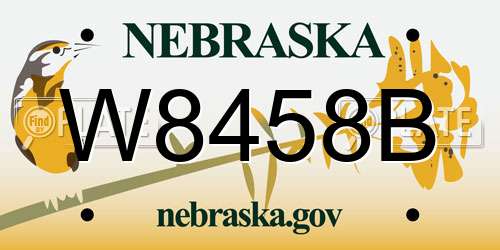 W8458B Nebraska License Plate
