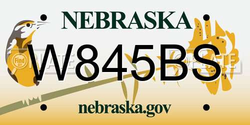 W845BS Nebraska License Plate