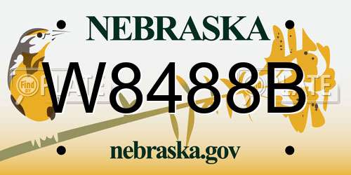 W8488B Nebraska License Plate