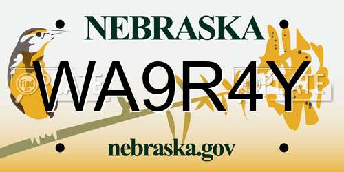 WA9R4Y Nebraska License Plate