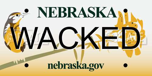WACKED Nebraska License Plate