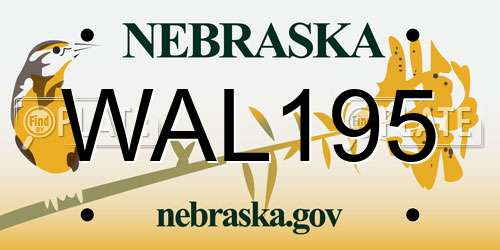 WAL195 Nebraska License Plate