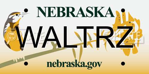 WALTRZ Nebraska License Plate