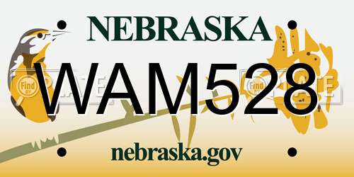 WAM528 Nebraska License Plate