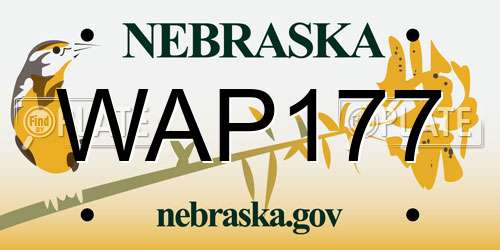 WAP177 Nebraska License Plate