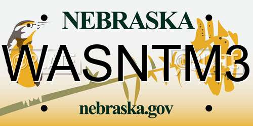 WASNTM3 Nebraska License Plate