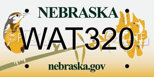 WAT320 Nebraska License Plate