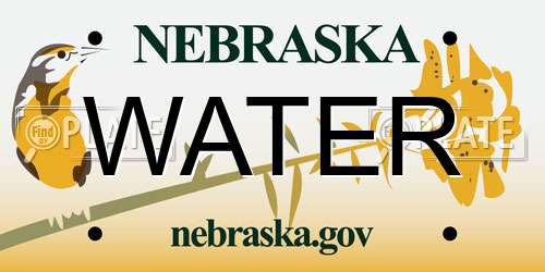 WATER Nebraska License Plate