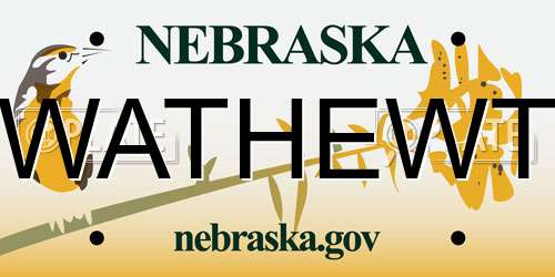 WATHEWT Nebraska License Plate