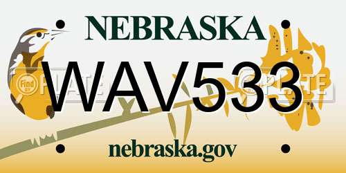 WAV533 Nebraska License Plate