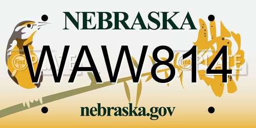 WAW814 Nebraska License Plate