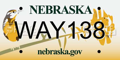 WAY138 Nebraska License Plate