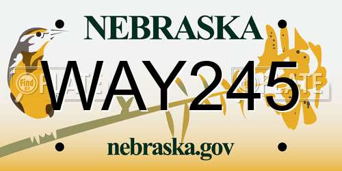 WAY245 Nebraska License Plate
