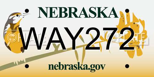 WAY272 Nebraska License Plate