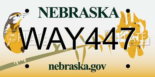 WAY447 Nebraska License Plate