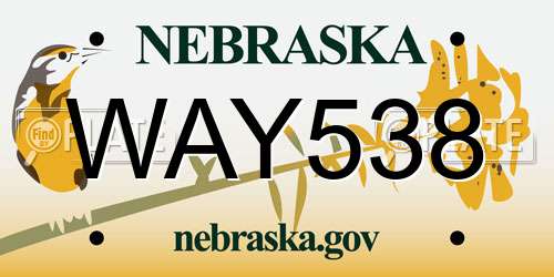 WAY538 Nebraska License Plate