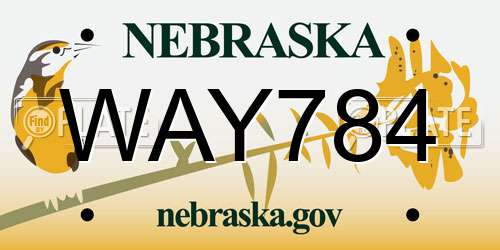 WAY784 Nebraska License Plate