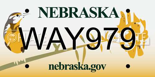 WAY979 Nebraska License Plate