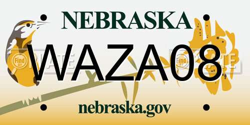 WAZA08 Nebraska License Plate