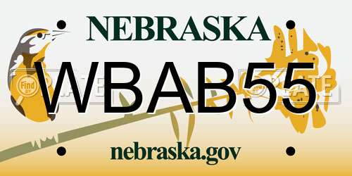 WBAB55 Nebraska License Plate