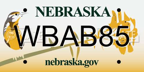 WBAB85 Nebraska License Plate