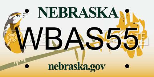 WBAS55 Nebraska License Plate