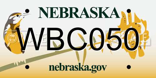 WBC050 Nebraska License Plate