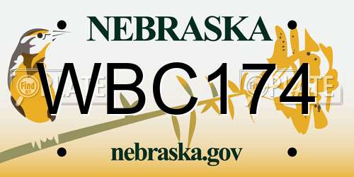 WBC174 Nebraska License Plate