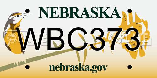 WBC373 Nebraska License Plate