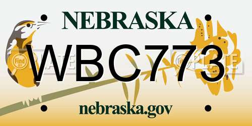 WBC773 Nebraska License Plate